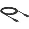 DeLOCK SuperSpeed USB 2m USB C USB C Maschio Femmina Nero cavo USB