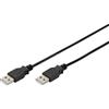 Digitus USB 2.0 Cavo di collegamento [1x Spina A USB 2.0 - 1x Spina A USB 2.0] 1.8 m Nero [AK-300101-018-S]