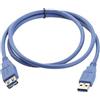 Manhattan USB 3.0 Prolunga [1x Spina A USB 3.0 - 1x Presa A USB 3.0] 3 m Blu Contatti connettore dorato, Certificato UL [322447-CG]