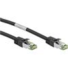 Goobay Cavo di collegamento RJ45 Rete CAT 8.1 S/FTP 2 m Nero Privo di alogeni, con protezione, Contatti connettore dorato [66722]