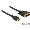Delock Cavo Delock HDMI > DVI 24+1 2.00m nero [85654]