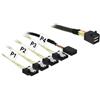 Delock Cavo miniSAS Delock HD SFF-8643>4xSATA+Sideb 1m Nero [85732]