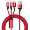 Unitek Cavo Unitek 3in1, USB-Type-C/MicroUSB/Lightning, 1.2m, rosso [C4049RD]