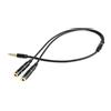 Gembird Cavo Audio Gembird Mini Jack (M) 4-pin -> 2x Mini Jack (F), metal, nero [CCA-417M]