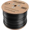 Lanberg Cavo di rete in matassa Lanberg UTP CU Outdoor, cat. 5e, 305m, nero [LCU5-21CU-0305-BK]