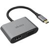 Akasa Adattatore Usb Akasa K-CBCA23-18BK Usb-C a HDMI/VGA 4K 18cm Nero [AK-CBCA23-18BK]