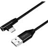 Logilink Cavo LogiLink USB 2.0 cable USB-A male a USB-C (angolato 90gradi) male, 0.3m [CU0137]
