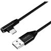 Logilink Cavo LogiLink USB 2.0 Cable USB-A male to USB-C (angolato 90gradi) male, 1m [CU0138]