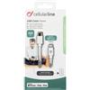 Cellularline USB 2.0 Cavo di collegamento [1x spina USB-C™ - 1x Spina Dock Lightning Apple] 2.0 m Bianco connettore [60663]