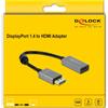 Delock Adattatore Delock Attivo da DisplayPort 1.4 a HDMI 4K 60 Hz (HDR) Grigio/Nero [66436]