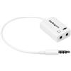 Startech.com Adattatore StarTech MUHSMF2M per auricolare / cuffie mini jack stereo (F) a mini-jack a 4 poli (M) - 15.25cm - Bianco [MUYHSMFFADW]