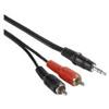 Hama Cavo audio Hama 2 x RCA & jack 3.5mm Nero