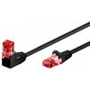 Goobay Cavo di rete Goobay Patch connettore angolato 90Ã?Â° CCA Cat.6 UTP 3m Nero