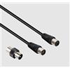 Hama Cavo antenna Hama con adattatore 75 dB 3 m Nero [00205308]
