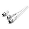 NUOVA VIDEOSUONO Cavo antenna Nuova videosuono spina 9/30W 3m A9.5mm Bianco