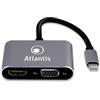 Atlantis land Hub usb Atlantis Land A04-TC_HD+V+PD usb3.2 Gen 1 (3.1 Gen 1) tipo-C Grigio