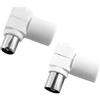 NUOVA VIDEOSUONO Connettore cavo antenna Nuova videosuono 9/43 angolato 90gradi Bianco