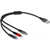 Delock Cavo Delock 3in1 Lightning/Micro-Usb/Usb-C 30cm Nero/rosso [87236]
