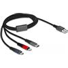 Delock Cavo Delock 3in1 Lightning/Micro-Usb/Usb-C 1m Nero/rosso [87277]