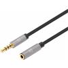 Manhattan Cavo Manhattan prolunga audio stereo 3.5mm m/f 1m Nero/argento [356022]