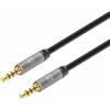 Manhattan Cavo audio ausiliario Manhattan stereo 3.5mm m/m 1m Nero/argento [355988]