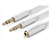 UGREEN Cavo splitter Ugreen 3.5mm femmina a 2x 2mm maschio 0.2m Bianco [20897]