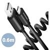 AXAGON Cavo di ricarica Axagon USB-C USB-A Spirale 0.6m Nero [BUCM-AM10TB]