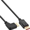Inline Cavo DisplayPort InLine 8K4K UHD-2 angolato a sinistra 3m Nero [17153L]