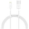 Baseus Cavo per cellulare Baseus CALYS-A02 USB-A Lightning 1m Bianco [CALYS-A02]