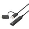 Manhattan Cavo adattatore Manhattan 2-in-1 da usb-C/A a audio aux stereo da 3.5mm 1m Nero