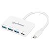Manhattan Adattatore multiporta Manhattan multiporta usb-A usb-C con 3 porte Bianco