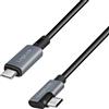 Logilink Cavo Usb LogiLink Premium ricarica rapida tipo-C a tipo-C angolato 480Mbit/s/1m/Nero/Argento [CU0182]