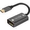 Techly Adattatore video USB-C 15 cm Techly 3.2 maschio a displayport 1.4 femmina 8K 60Hz Nero