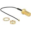 Delock Cavo antenna Delock RP-SMA presa per installazione > MHF 4 spina 10cm Grigio/oro [12465]