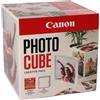 Canon Carta fotografica Canon PP-201 Photo Cube Creative Pack 13x13cm 40 fogli Lucido/Rosa [PP-201 5 X 5 PHOTO CUBE CREATIVE PACK WHITE PINK]