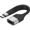 Techly Cavo Techly Corto Piatto USB Tipo C Maschio a HDMI Femmina FPC 13.6cm Nero