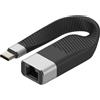 Techly Cavo Techly Corto Piatto USB Tipo C Maschio a RJ45 Femmina FPC 14.4cm Nero