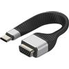 Techly Cavo Techly Corto Piatto USB Tipo C Maschio a VGA Femmina FPC 11.95cm Nero