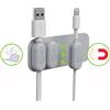 Techly Organizzatore di Cavi Magnetico Techly a Quattro Fermacavi con Base Grigio
