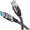 Goobay Cavo Ethernet Goobay usb-A 3.2 Gen1 maschio > RJ-45 5m Nero/argento [70692]
