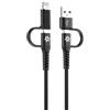 Celly Cavo usb Celly Lightning tipo C/A 60W 2m Nero [USBC4IN1BK]