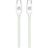 Celly Cavo USB Celly intrecciato in cotone USB-C a USB-C 1.5m Verde/Bianco [USBCUSBCCOTTGN]