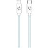 Celly Cavo USB Celly intrecciato in cotone USB-C a USB-C 1.5m Blu/Bianco [USBCUSBCCOTTLB]