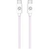 Celly Cavo USB Celly intrecciato in cotone USB-C a USB-C 1.5m Rosa/Bianco [USBCUSBCCOTTPK]