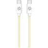 Celly Cavo USB Celly intrecciato in cotone USB-C a USB-C 1.5m Bianco/Giallo [USBCUSBCCOTTYL]