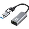 Level one Adattatore Level One Cablato Usb-A/Usb-C 2500Mbit/s Grigio [USB-0423]