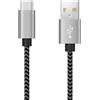 Techly Cavo Techly USB-A Maschio 2.0/USB-C Maschio 3A 0.5m Grigio/Nero [ICOC MU2AC-005-AL]