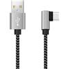 Techly Cavo Techly USB-A Maschio 2.0/USB-C Maschio Angolato 3A 1m Grigio/Nero [ICOC MU2AC9-010-AL]