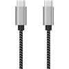 Techly Cavo Techly USB-C Maschio 2.0/USB-C Maschio 3A 1m Grigio/Nero [ICOC MU2CC-010-AL]