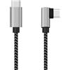 Techly Cavo Techly USB-C Maschio 2.0/USB-C Maschio Angolato 3A 1m Grigio/Nero [ICOC MU2CC9-010-AL]